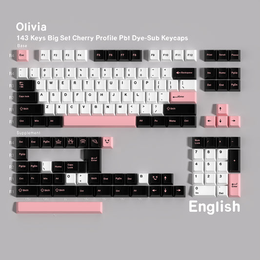 Olivia Inspired Thick Cherry PBT Keycaps