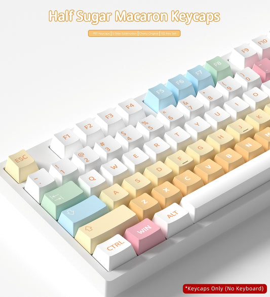 Sugar Macaron Cherry PBT Keycaps