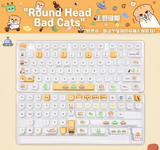 Chaos Kitties MOA PBT Keycaps Mac Compatible