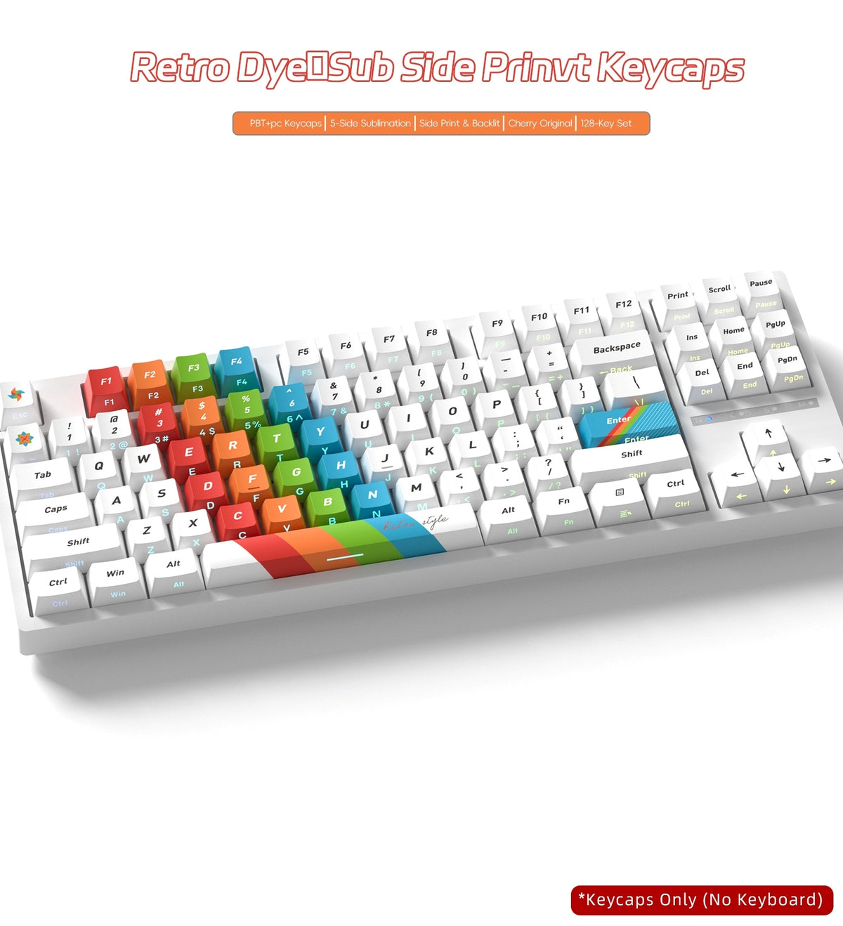 Retro Side Backlit Cherry PBT Keycaps 3 Themes