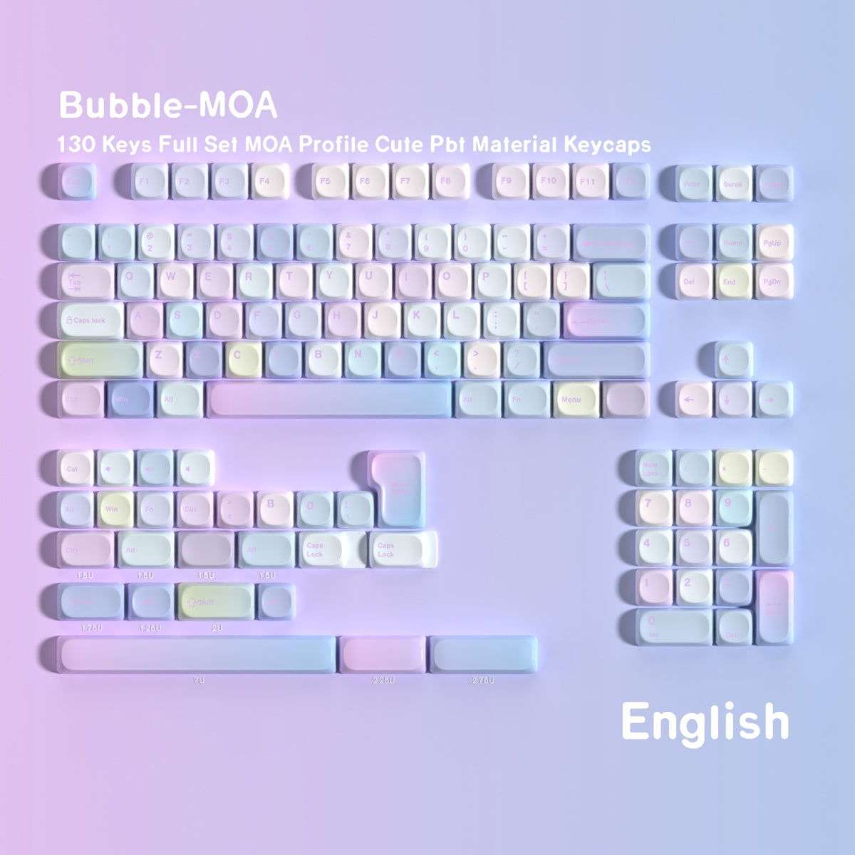 Pastel Bubble MOA PBT Keycaps