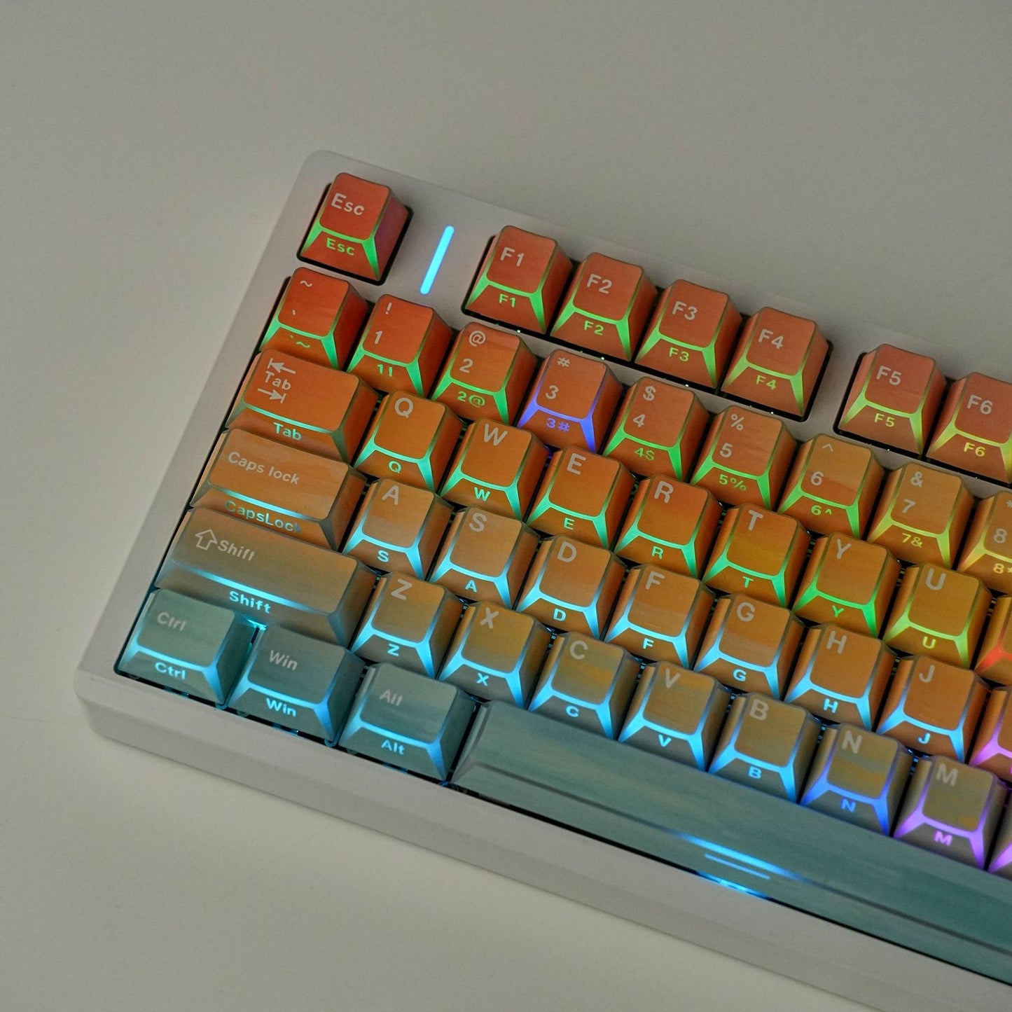 Ocean Sunset Prism Cherry Dual Legends Backlit Keycaps