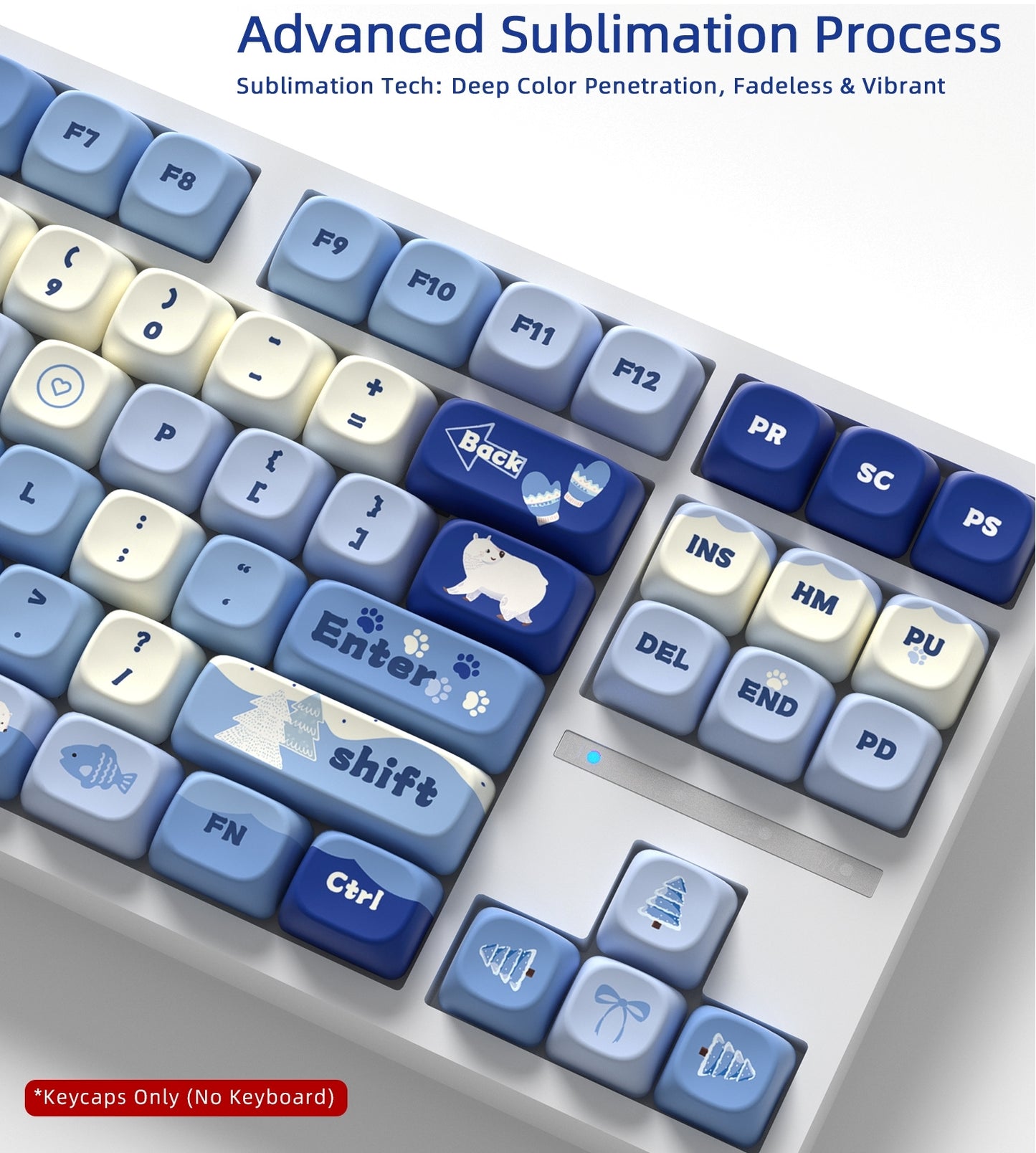 Polar Bear MOA PBT Keycaps