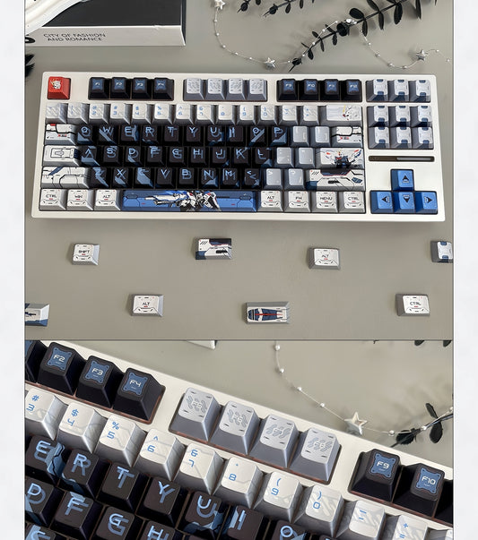 Freedom Gundam Quality Metallic Paint Cherry PBT Keycaps