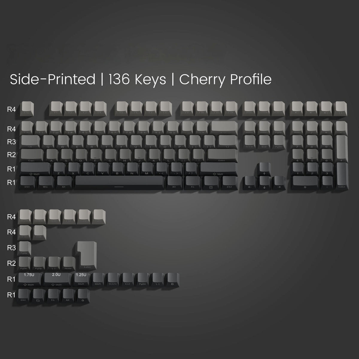 Dark Shadow Side Backlit Cherry Pbt Keycap