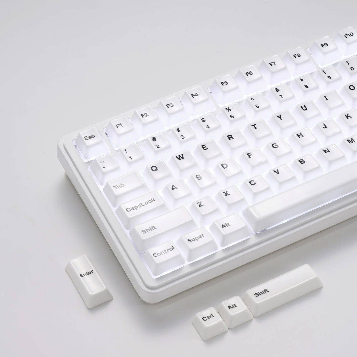 XVX Full Glaze Ceramic Minimal White Cherry Profile 120-Key Full Keycap Set