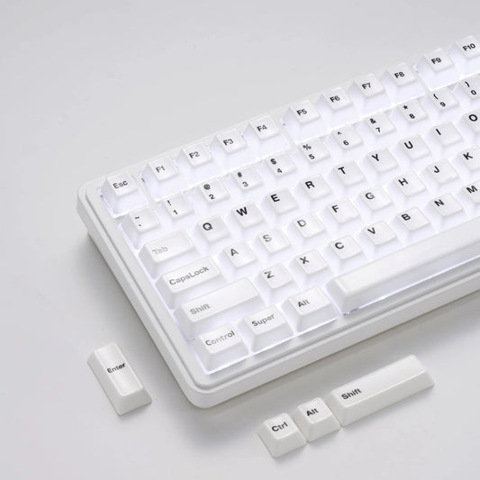 XVX Full Glaze Ceramic Minimal White Cherry Profile 120-Key Full Keycap Set