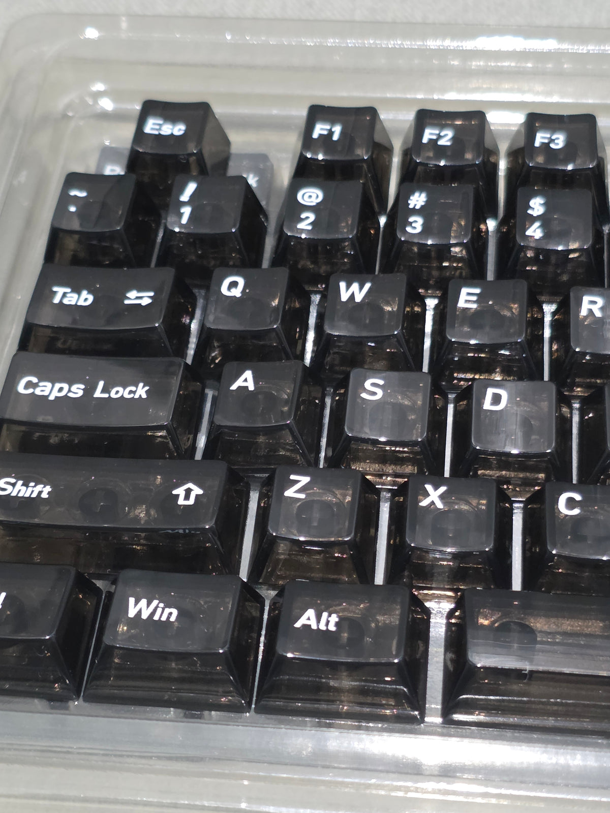Crystal Black English Japanese Transparent Cherry Keycaps