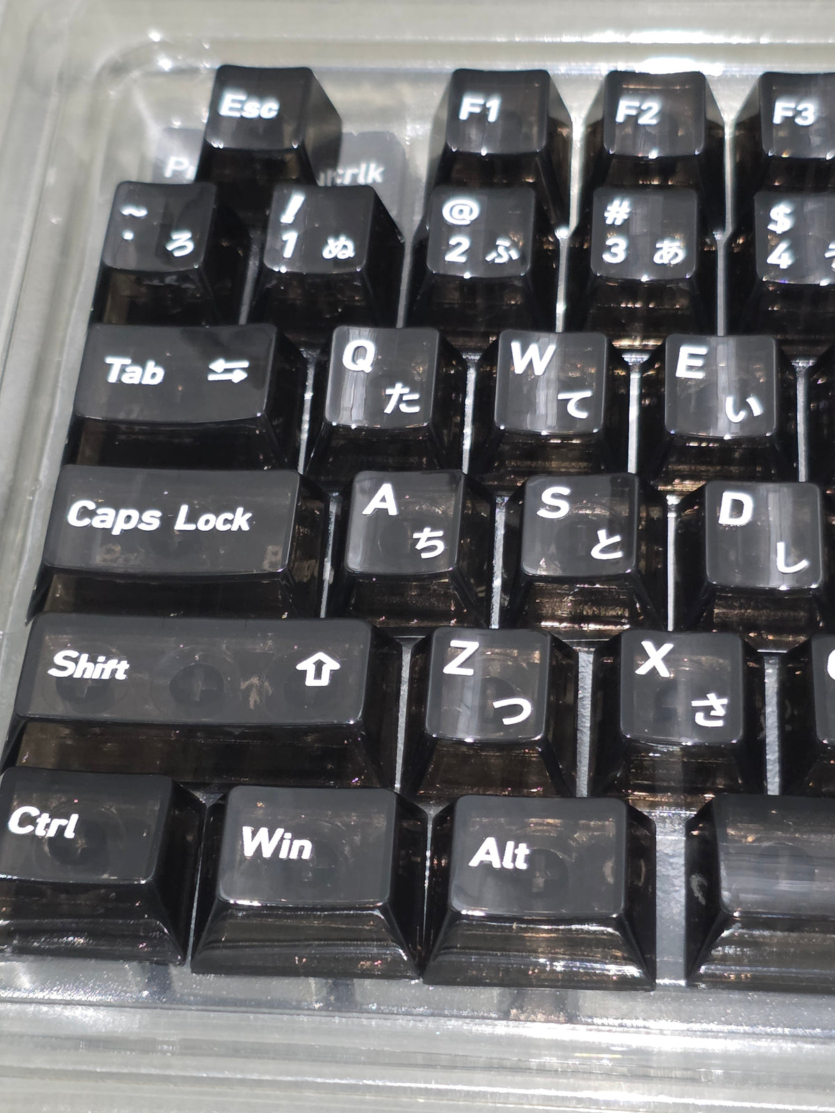 Crystal Black English Japanese Transparent Cherry Keycaps