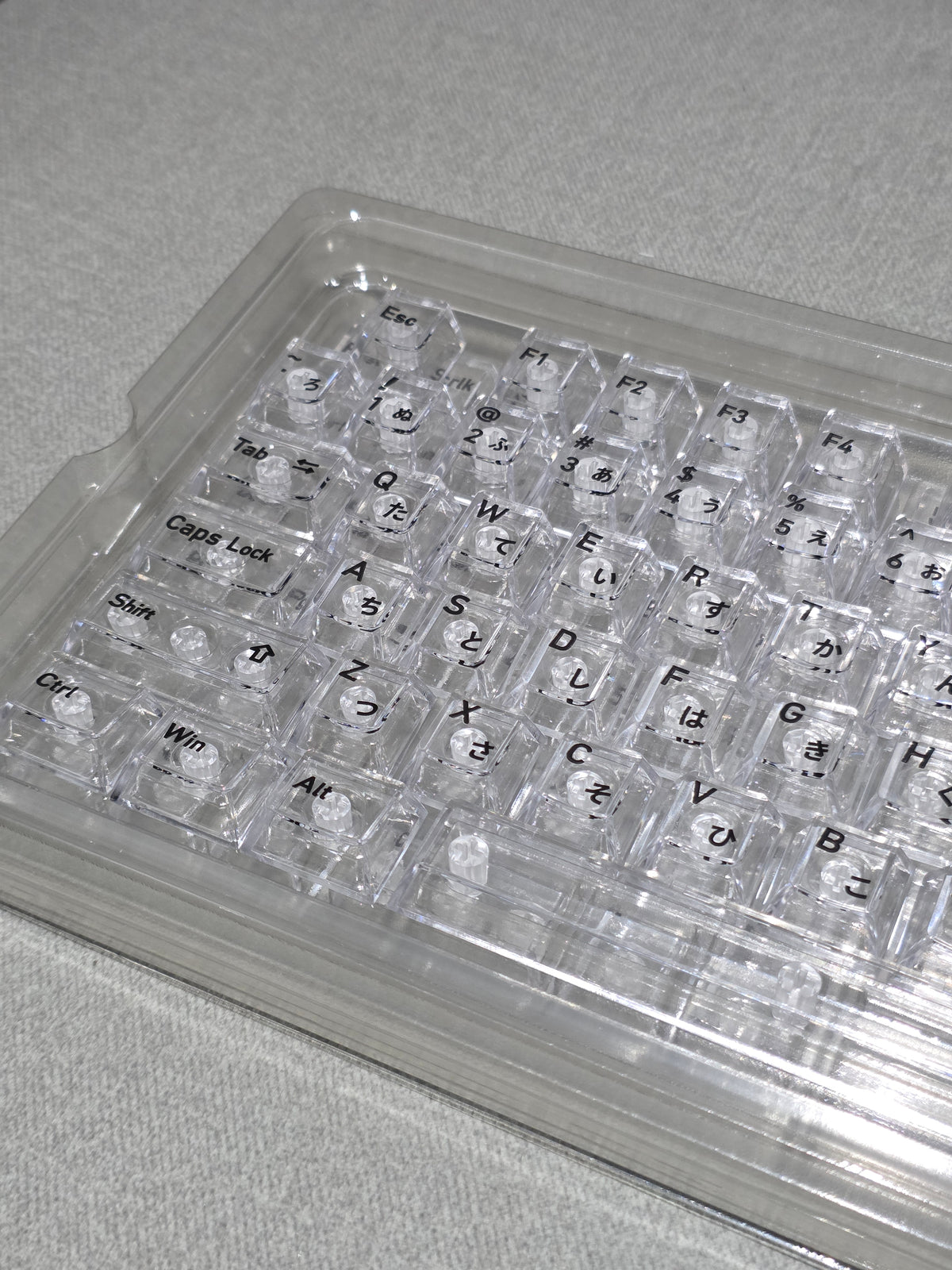 Crystal Transparent English Japanese Cherry Keycaps