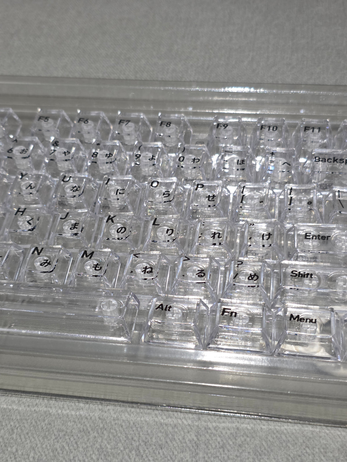 Crystal Transparent English Japanese Cherry Keycaps