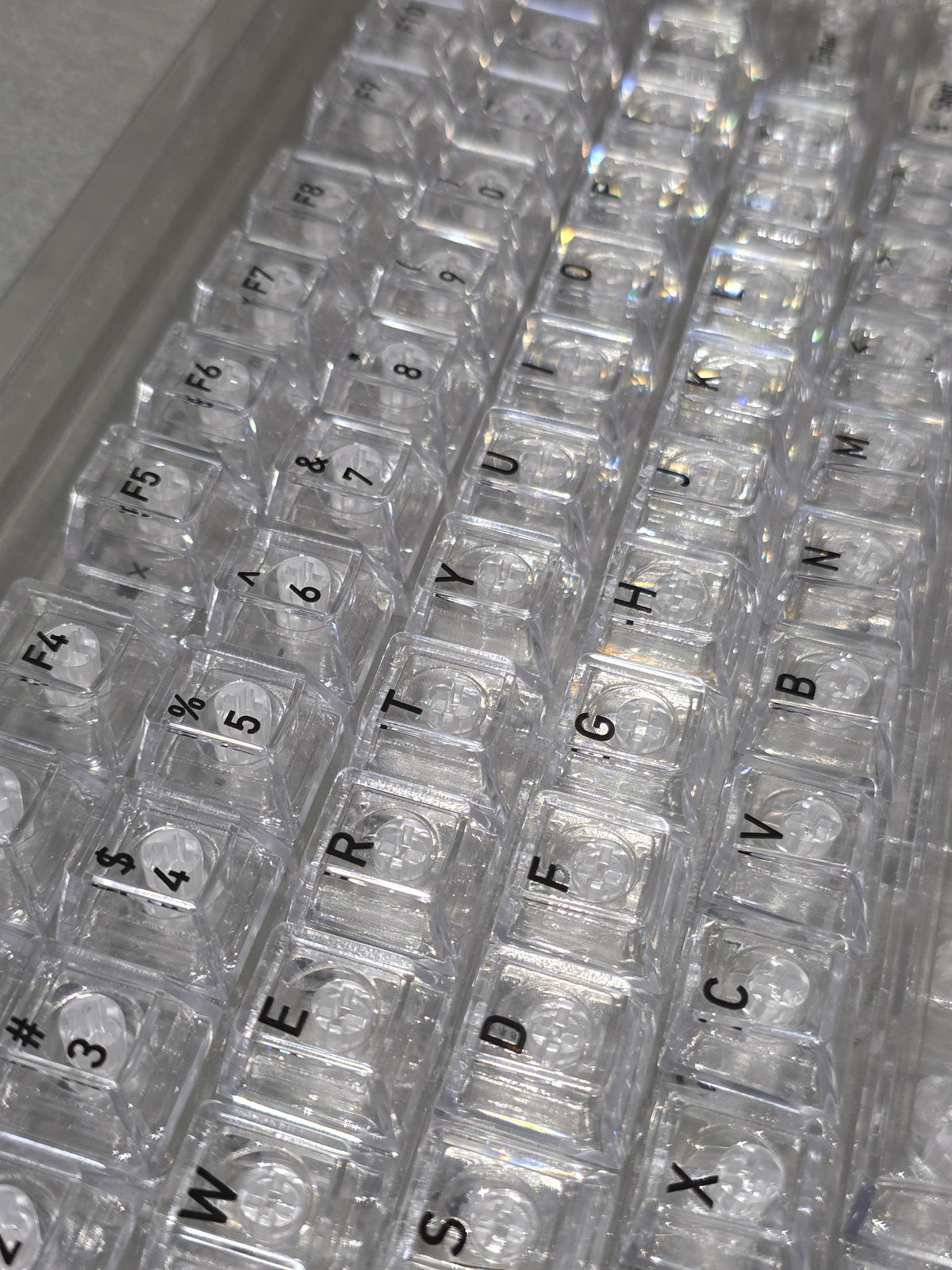 Crystal Transparent English Japanese Cherry Keycaps
