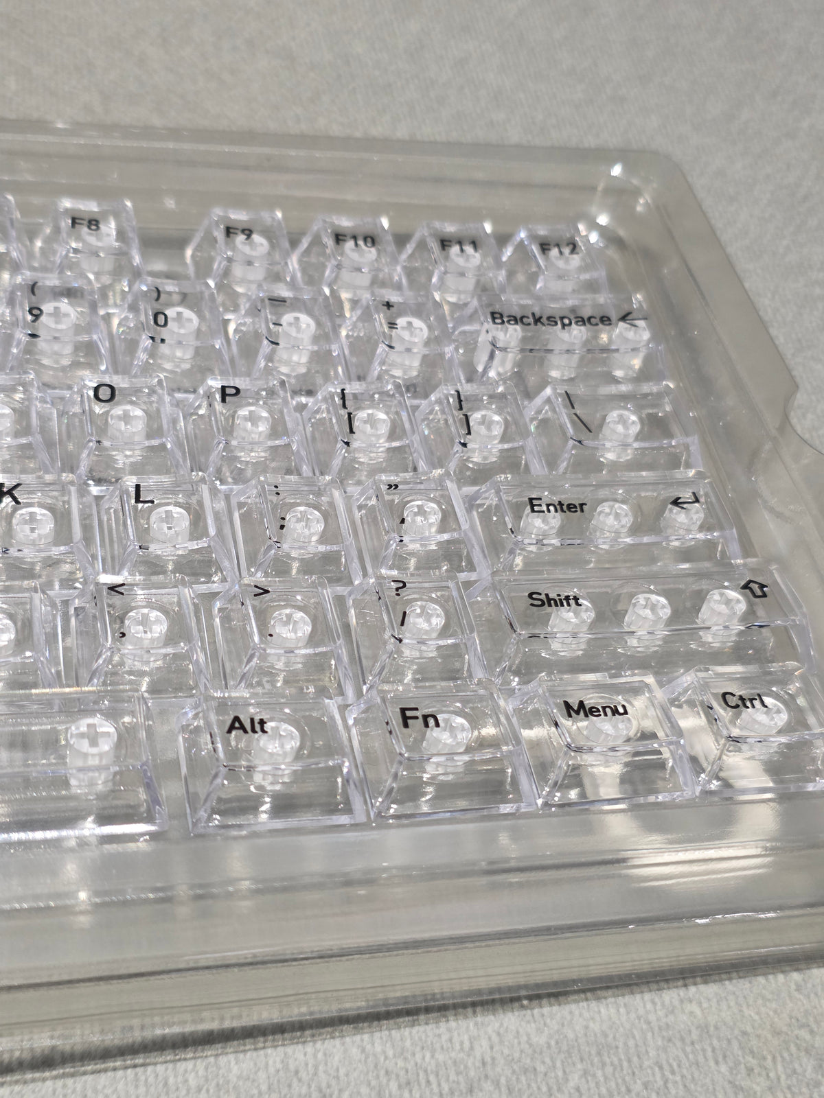 Crystal Transparent English Japanese Cherry Keycaps