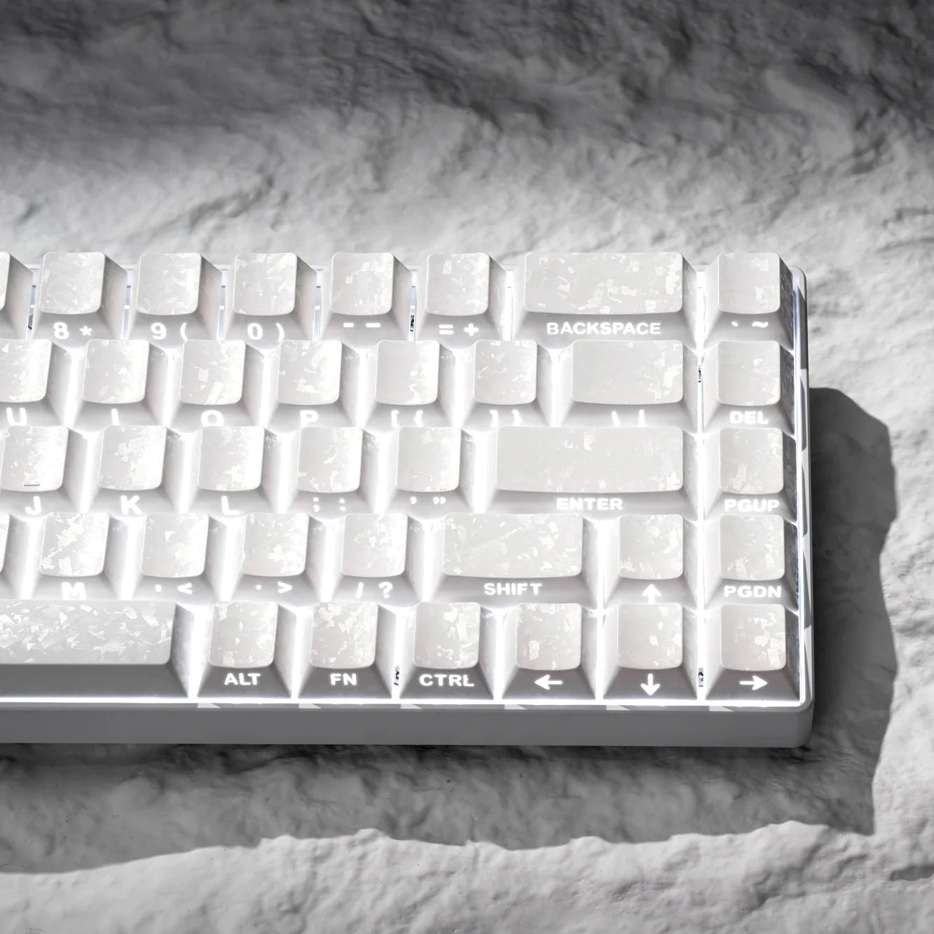 Womier Forged Carbon White Side Backlit Cherry keycaps