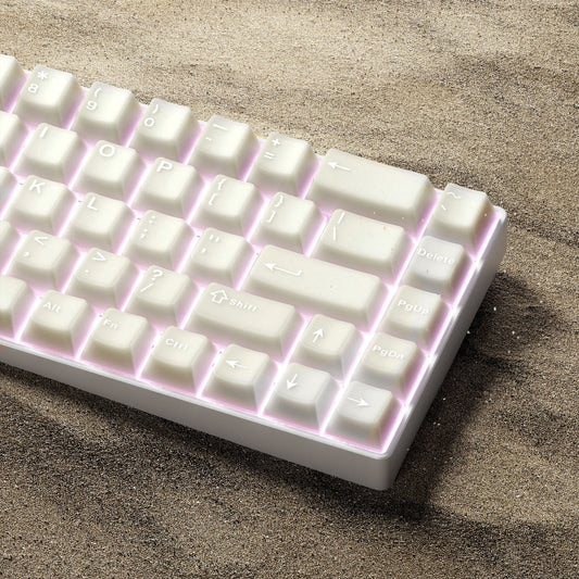 White Frost Jade Cherry PBT Keycaps