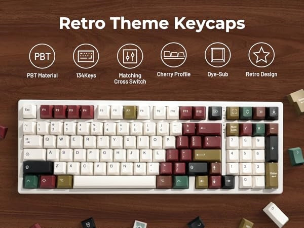 Retro Mixed Lights Cherry PBT Keycaps