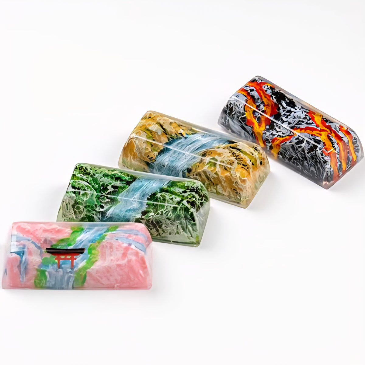 Spring Autumn Sakura Torii Volcano Premium Shinethrough 2.25u Resin Shift Enter Artisan