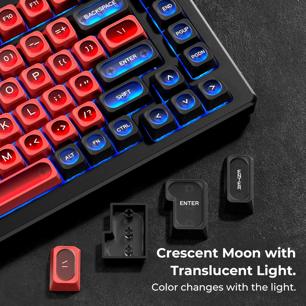 Cats Eye New Concept Red UV Printed Backlit Keycaps