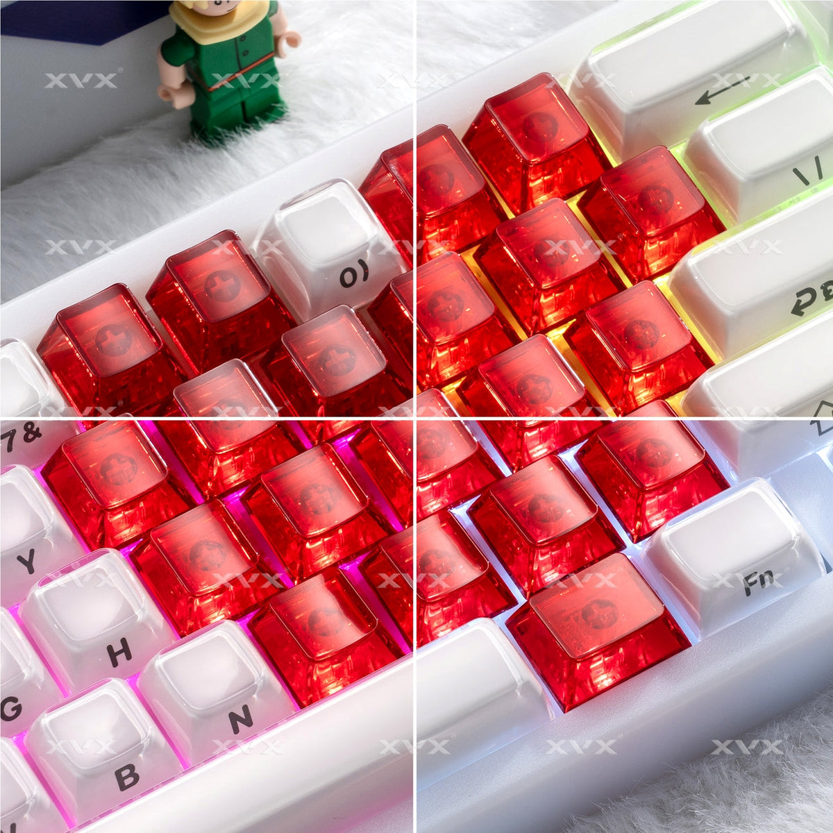Womier DIY Blank Crystal Transparent Keycaps Set Of 49 Keys