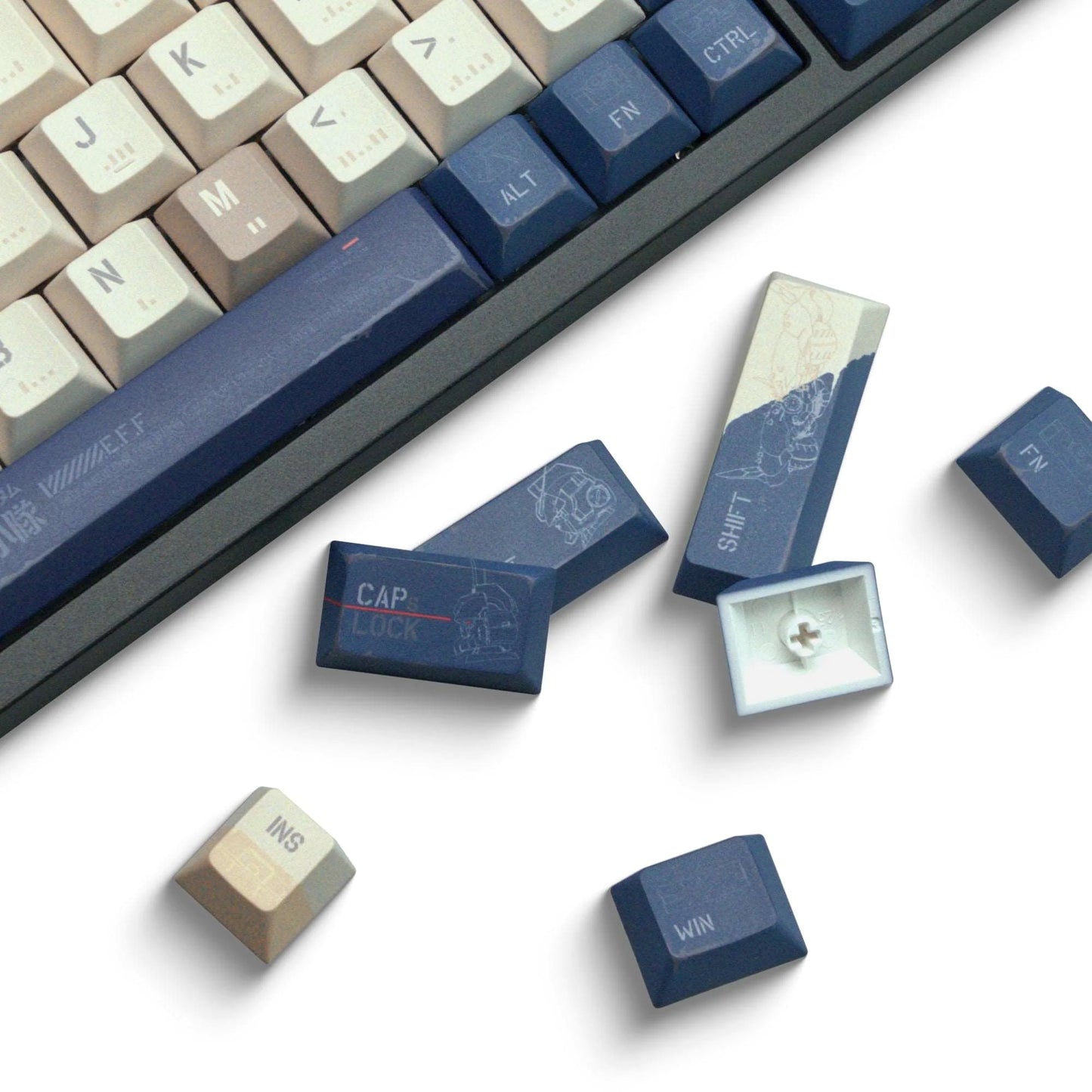 Gundam 08MS Mecha Cherry PBT Keycaps