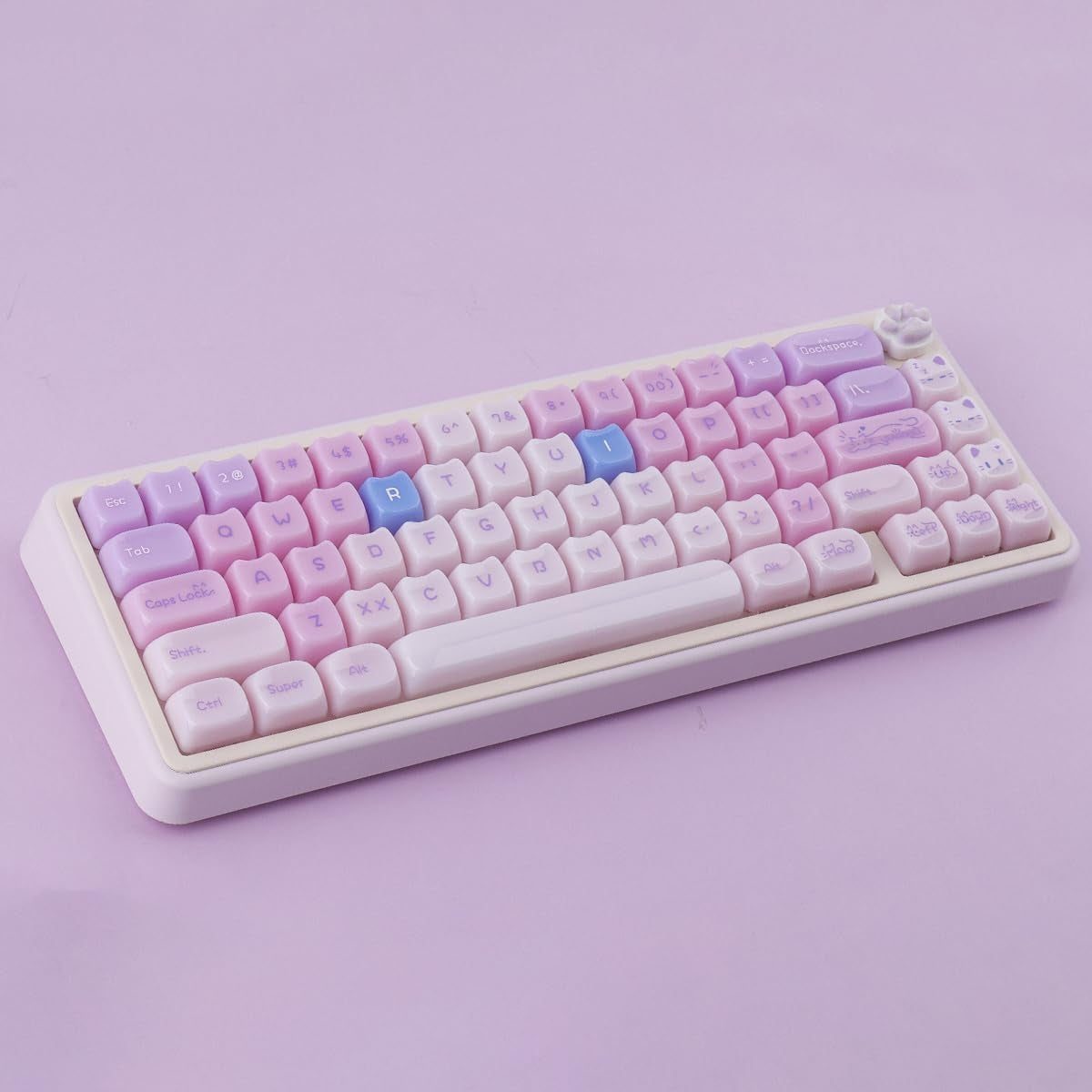 Jade Purple Cat MAO Keycaps