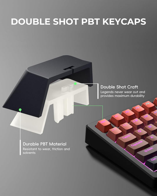 Crimson Fade Top Shinethrough Gradient PBT Keycaps