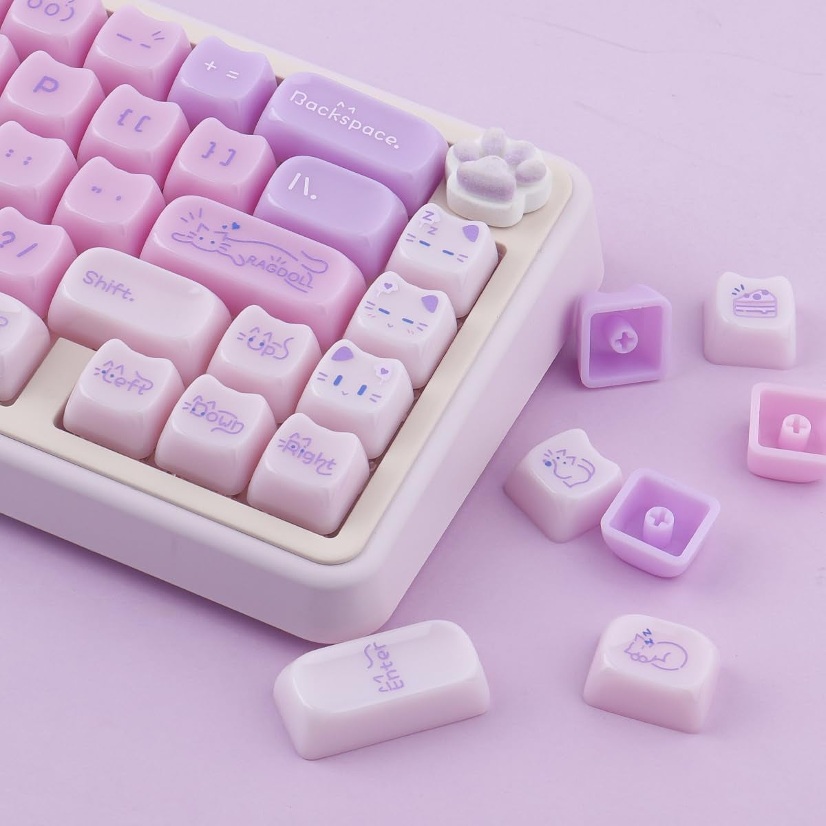 XVX House Taro Cat Themed MAO Profile Keycaps