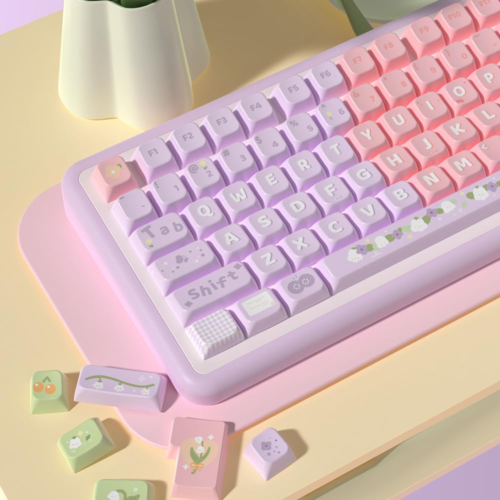 Lily Of The Valley Premium MDA PBT Keycaps