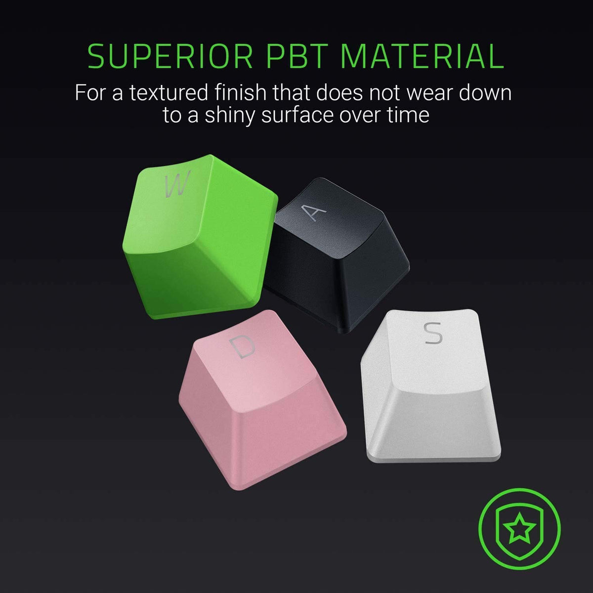 PRICE DROP Razer PBT Keycap Upgrade Set - Razer Green Shinehtrough