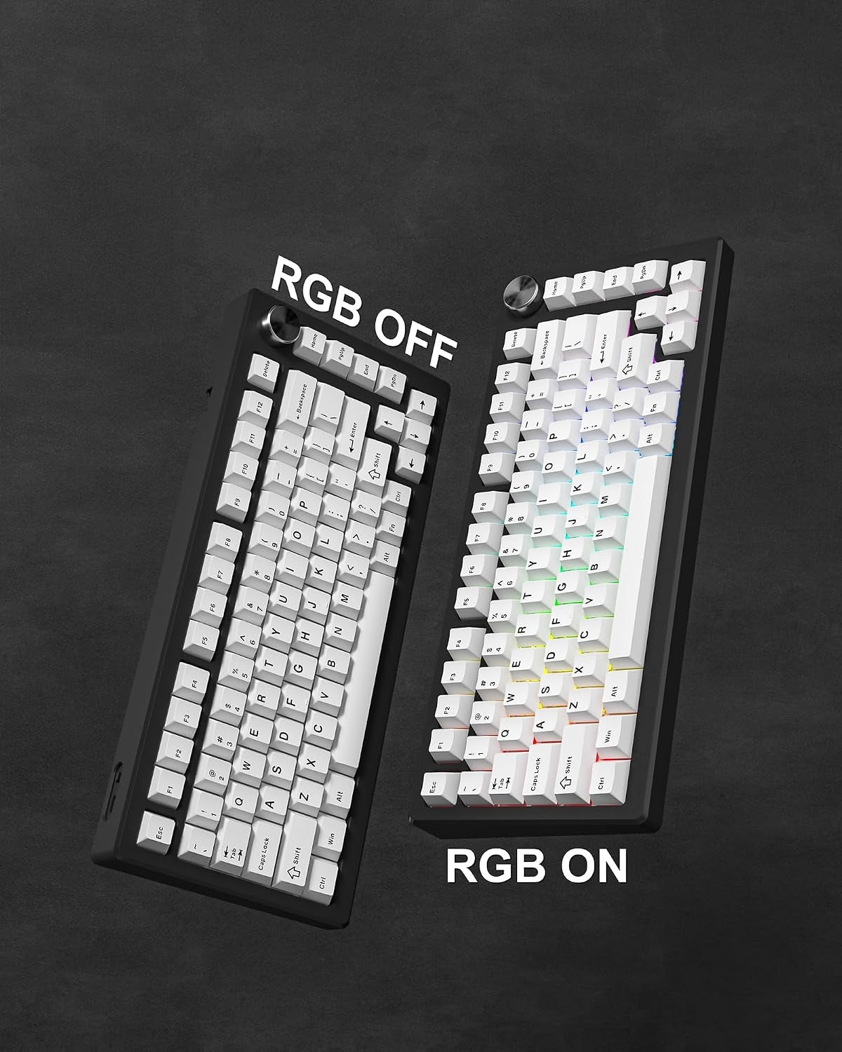 Womier Black On White Cherry Doubleshot PBT Keycaps