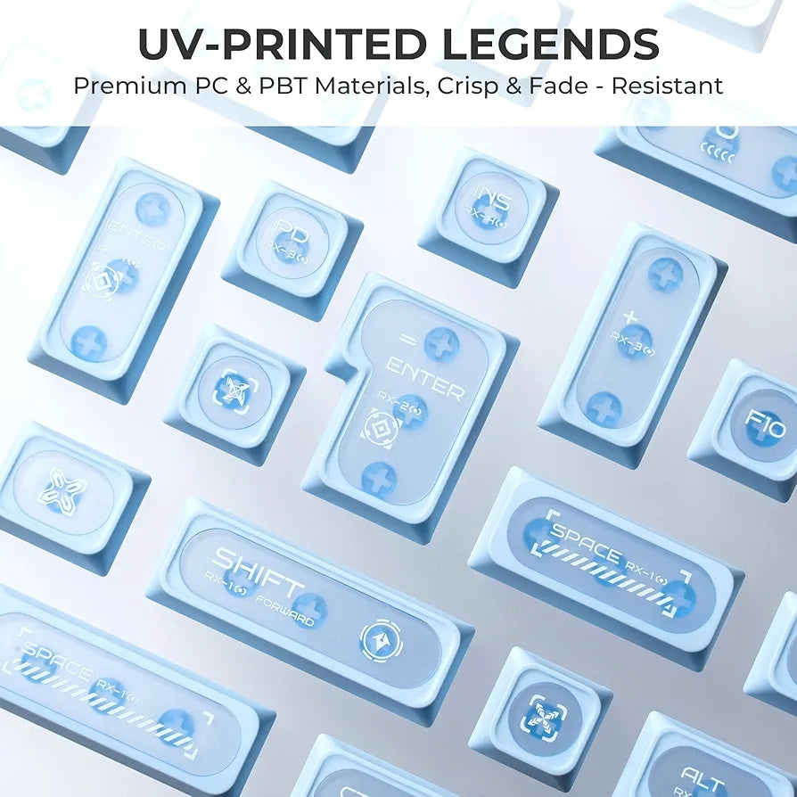 Cats Eye New Concept Blue UV Printed Backlit Keycaps