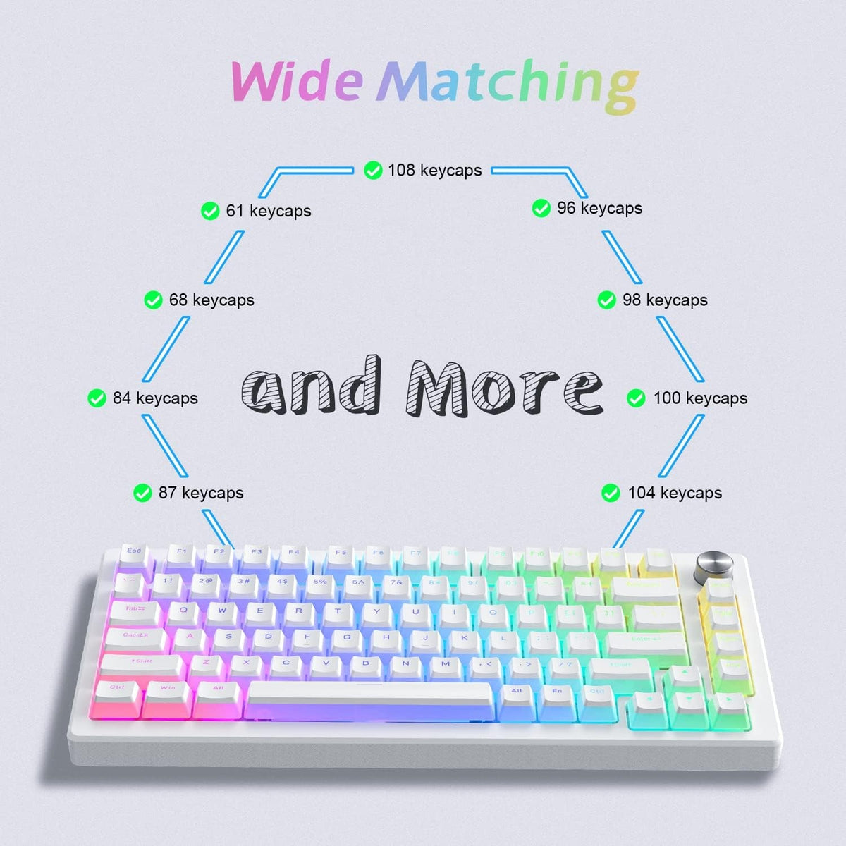 165 Pudding PBT BOW Backlit Keycap