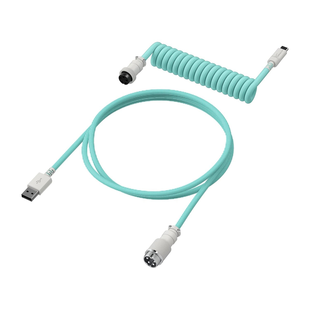 HyperX Coiled Cable Stylish Design, 5-Pin Aviator Connector Red Black/Blue White/Green White