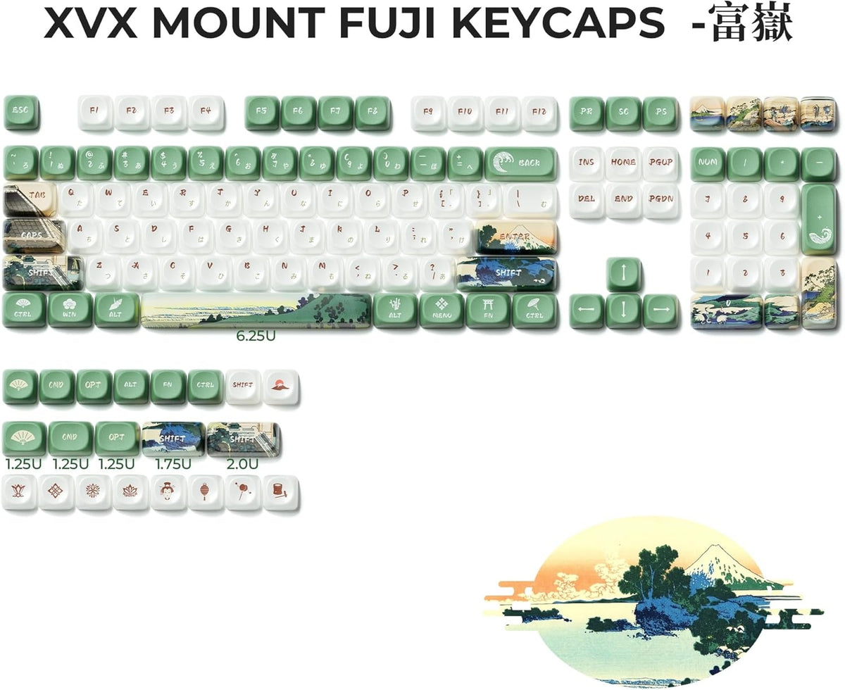 Mount Fuji Shichirigahama PBT + Frosted Translucent Keycaps