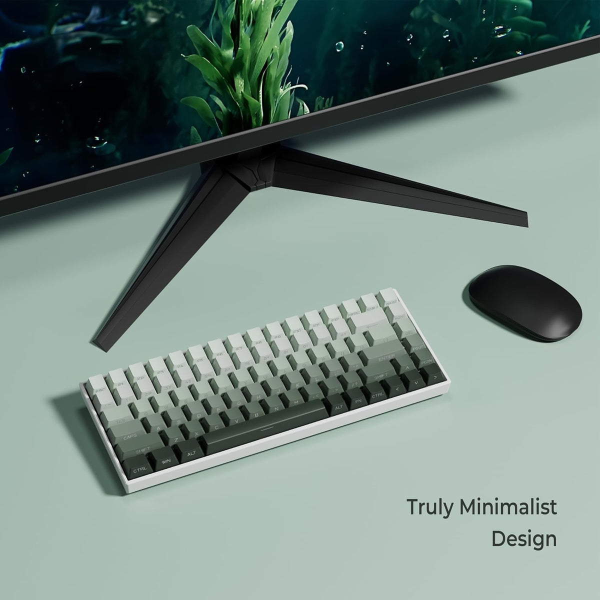 Womier Bamboo Green Gradient Side Backlit PBT Keycaps