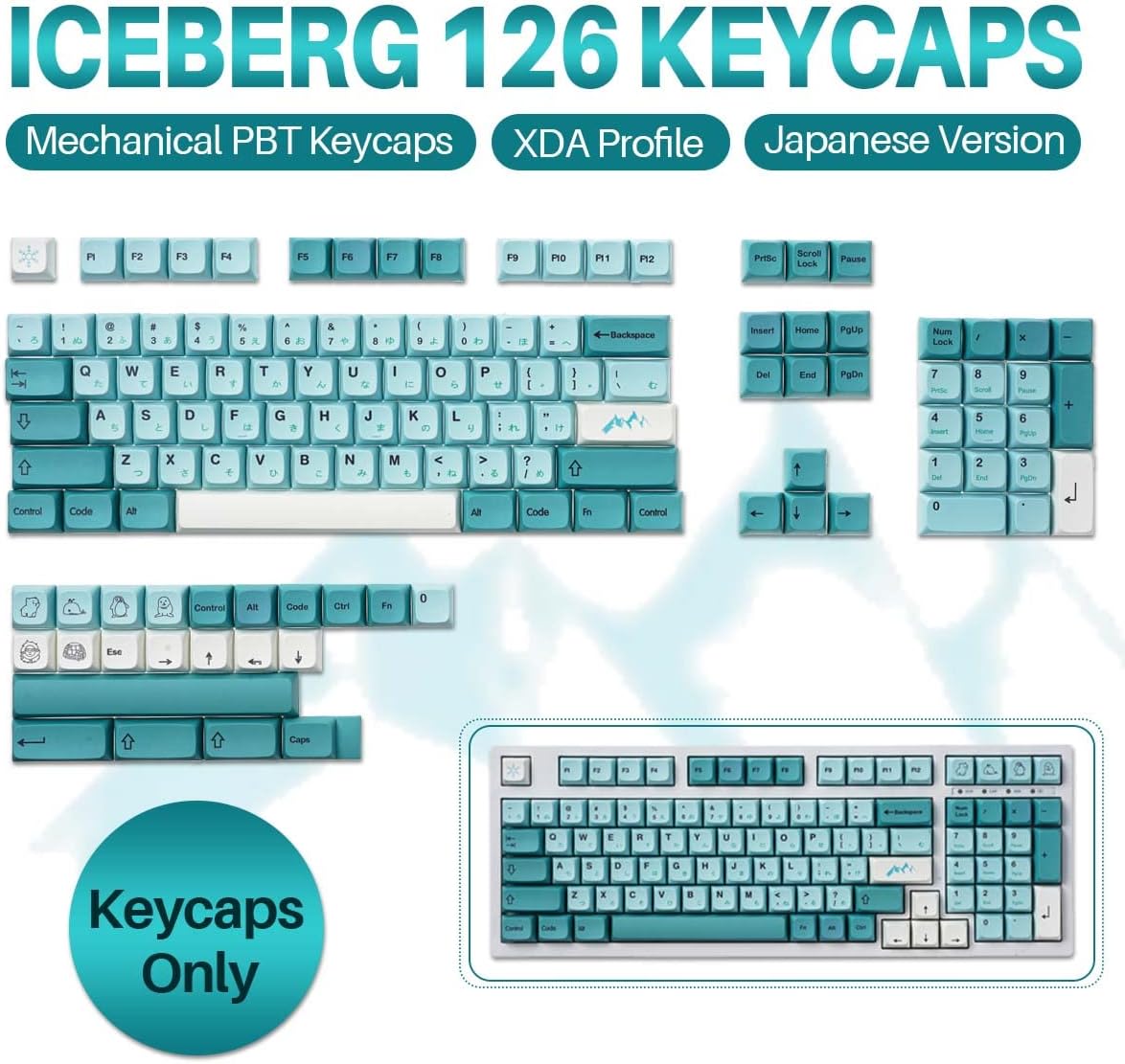 Iceberg Japanese Sub Legends Xda Pbt Keycaps