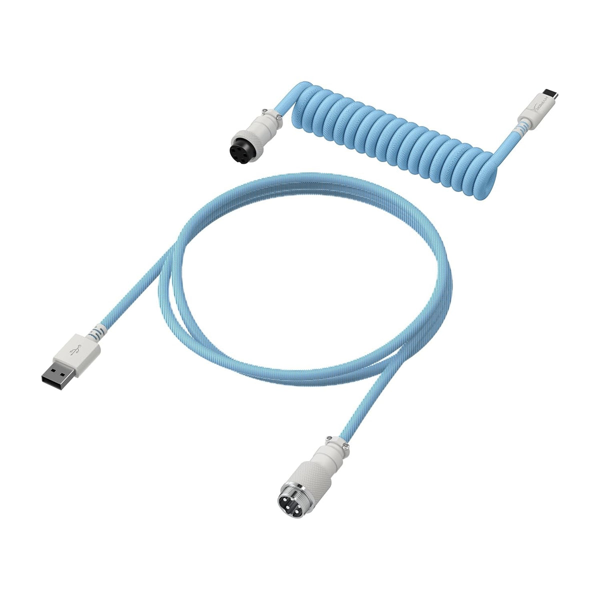 HyperX Coiled Cable Stylish Design, 5-Pin Aviator Connector Red Black/Blue White/Green White