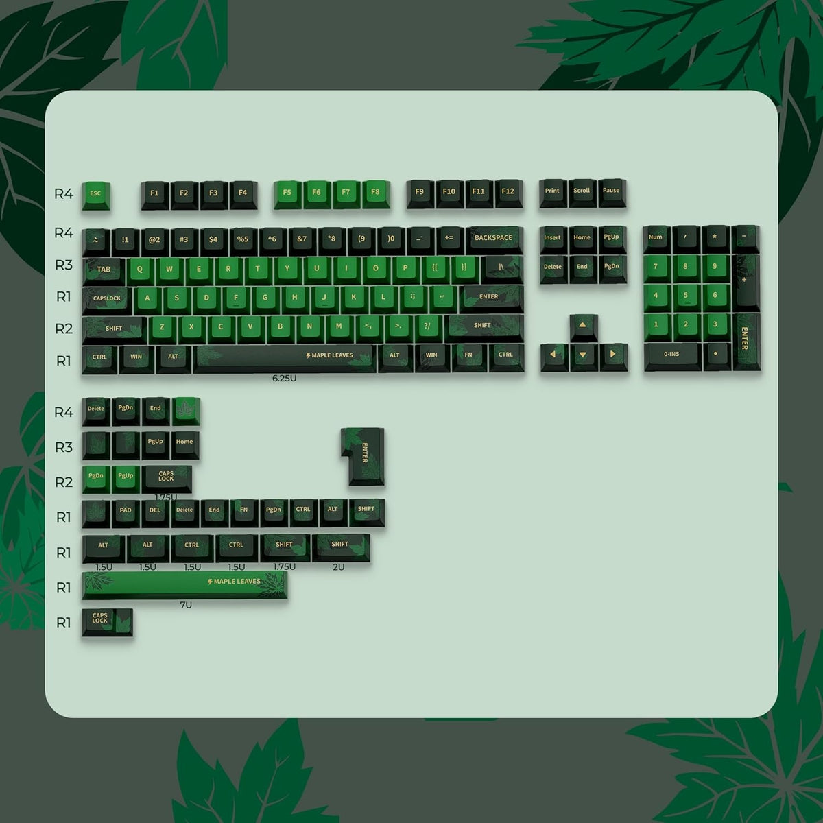 Maple Leaves Cherry PBT Keycaps