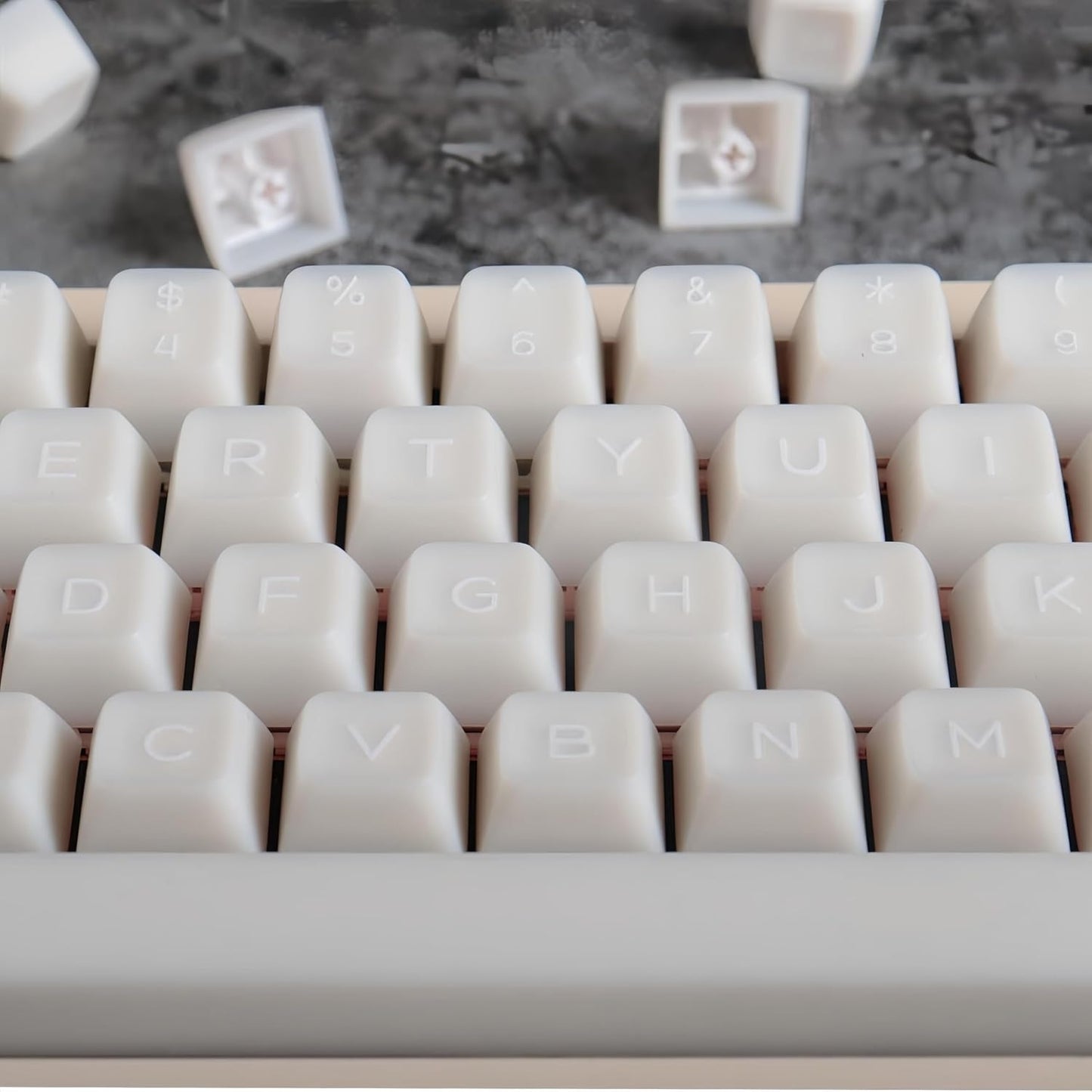 White Jade Translucent SA Profile Doubleshot Keycap