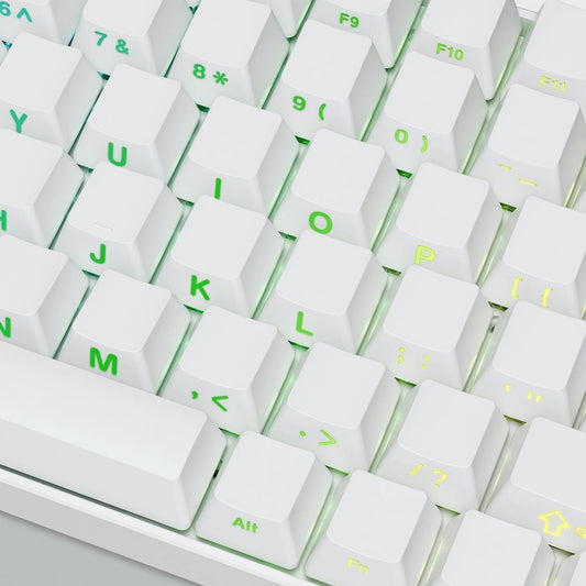 Arctic Pure White Side Backlit Doubleshot PBT Keycaps