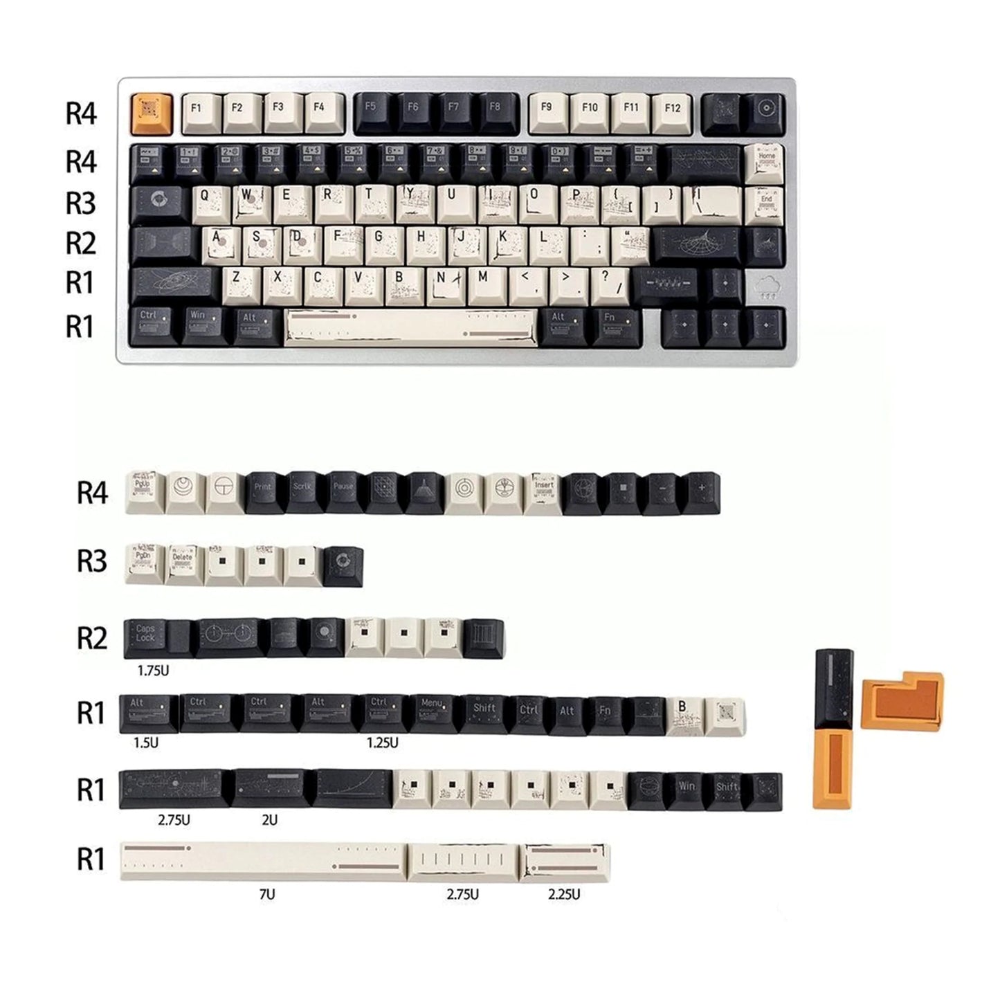 Interstellar Future Cherry PBT Keycaps