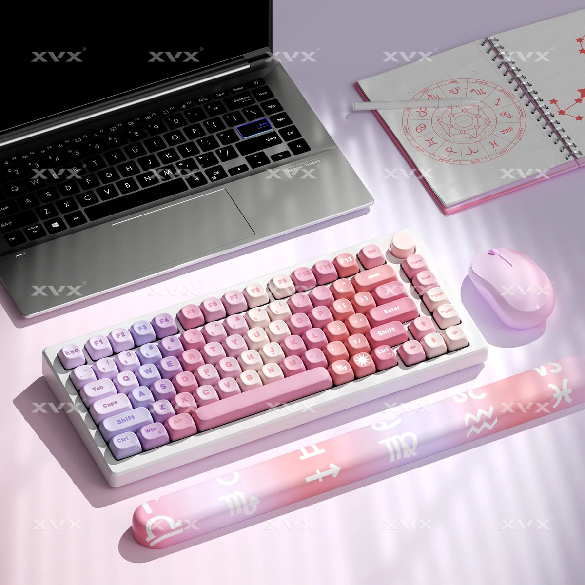 Neon Spectrum Moa PBT Keycaps