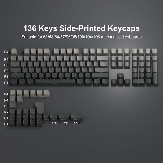 Dark Polar Side Backlit OEM PBT Keycaps