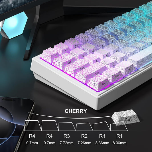 PREMIUM Ice Crack series Pattern Shine-Through OEM Profile IMD-Tech Keycap Set