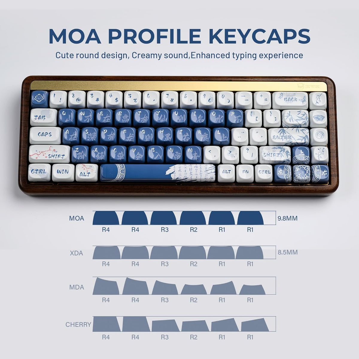 Ceramic Coated Glossy Porcelain XDA PBT Keycaps