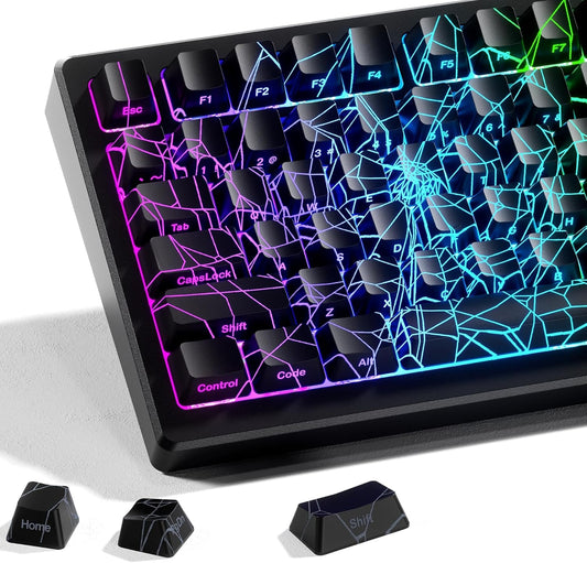 PREMIUM SPIDER WEB Black Version Pattern OEM Profile IMD Tech Keycap Set