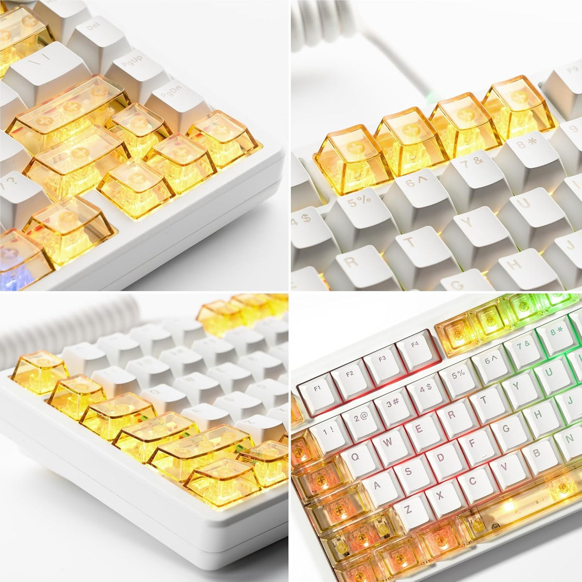 Womier DIY Blank Crystal Transparent Keycaps Set Of 49 Keys