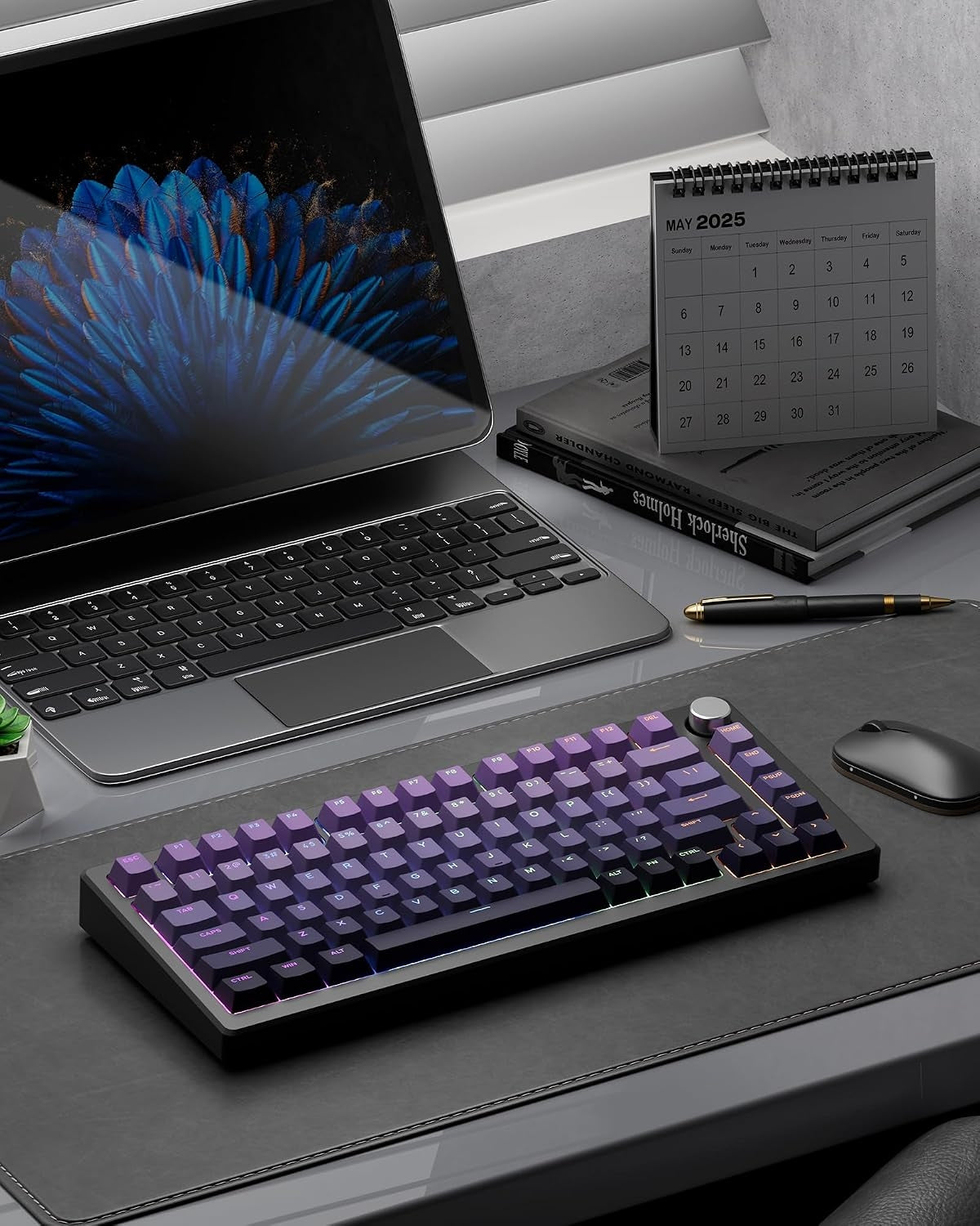 Womier Dark Purple Top Shinethrough Cherry Doubleshot PBT Keycaps