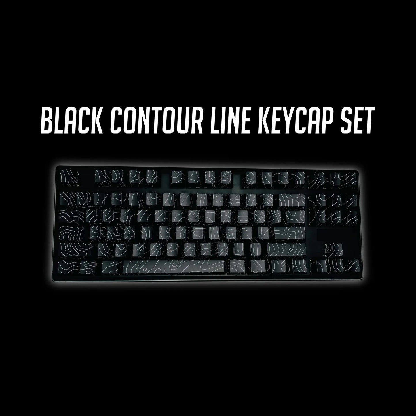 Topography Black Contour Legends Only Backlit Thick PBT Keycaps