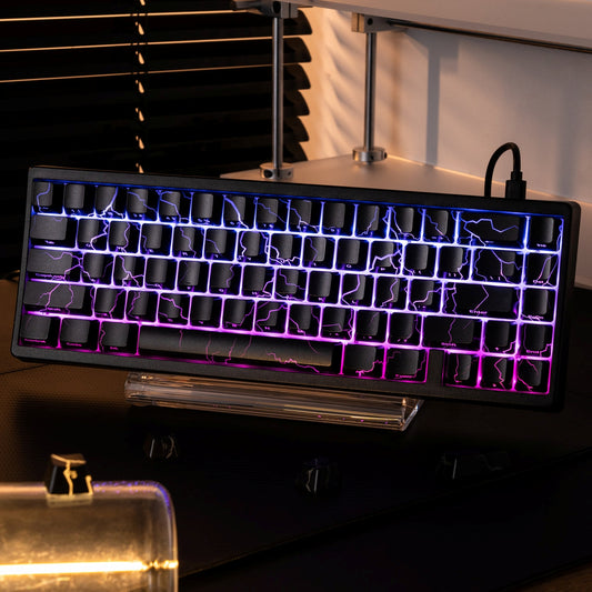 PREMIUM Lightning Pattern IMD TECH Side Backlit Stealth Keycaps